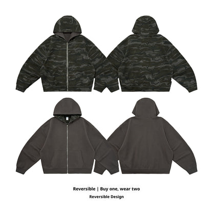 Camo Reversible Zip-up Hoodie